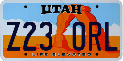 UT license plate Z230RL