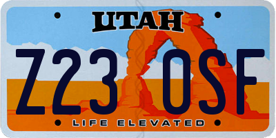 UT license plate Z230SF