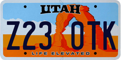 UT license plate Z230TK