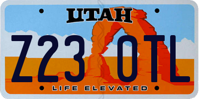 UT license plate Z230TL
