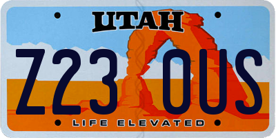 UT license plate Z230US