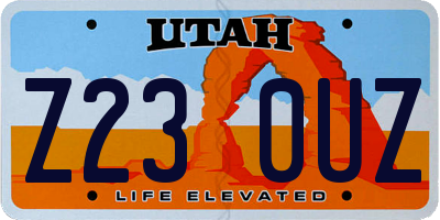 UT license plate Z230UZ