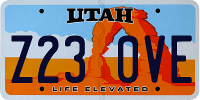 UT license plate Z230VE