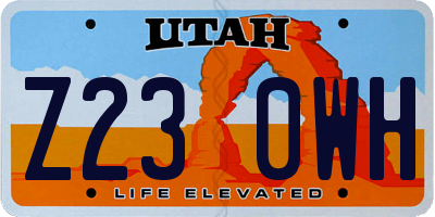 UT license plate Z230WH