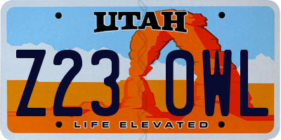 UT license plate Z230WL