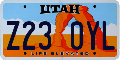UT license plate Z230YL