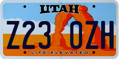 UT license plate Z230ZH