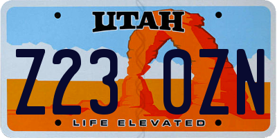 UT license plate Z230ZN