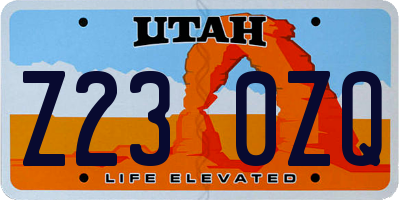 UT license plate Z230ZQ