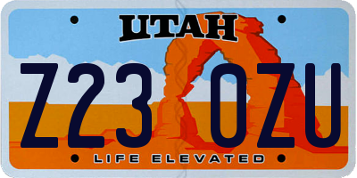 UT license plate Z230ZU