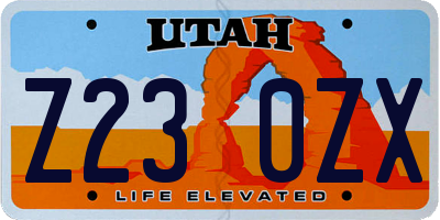 UT license plate Z230ZX