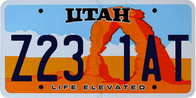 UT license plate Z231AT