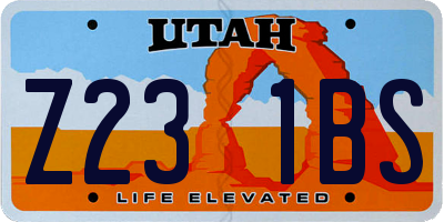 UT license plate Z231BS