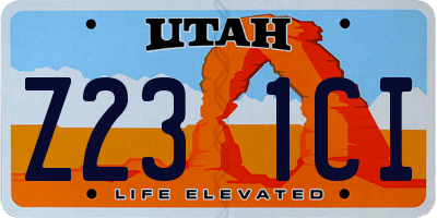 UT license plate Z231CI