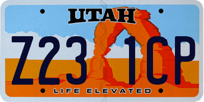 UT license plate Z231CP