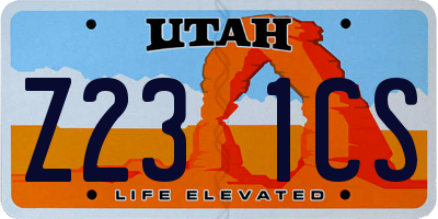 UT license plate Z231CS