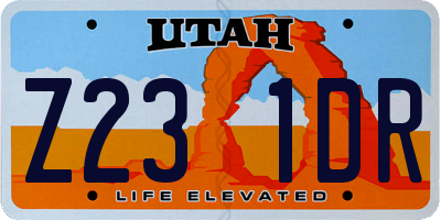 UT license plate Z231DR
