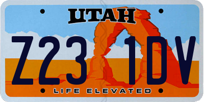UT license plate Z231DV