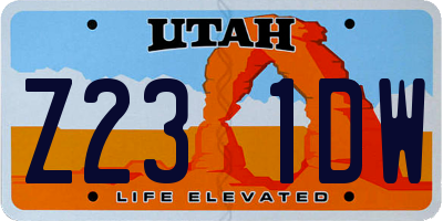 UT license plate Z231DW