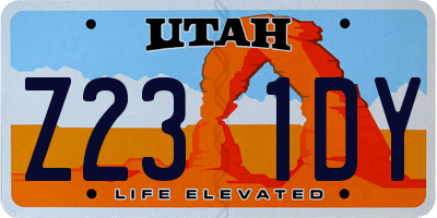 UT license plate Z231DY
