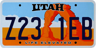 UT license plate Z231EB