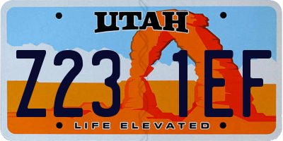 UT license plate Z231EF