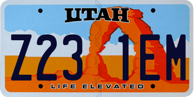 UT license plate Z231EM