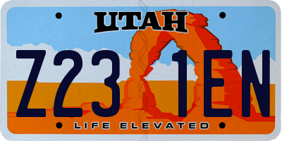 UT license plate Z231EN