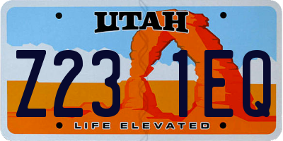UT license plate Z231EQ