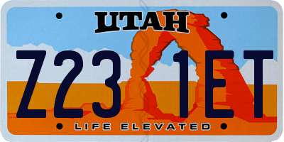 UT license plate Z231ET