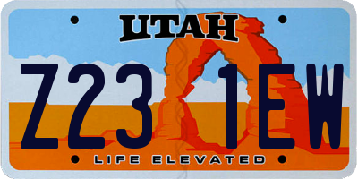 UT license plate Z231EW