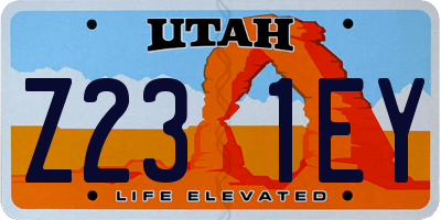 UT license plate Z231EY