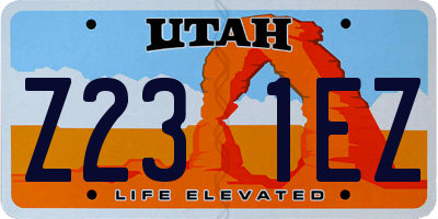 UT license plate Z231EZ