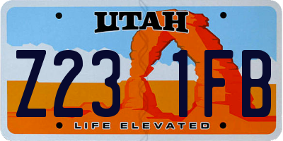 UT license plate Z231FB