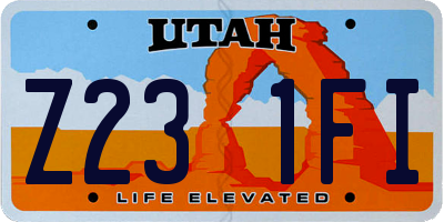 UT license plate Z231FI