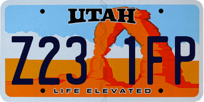 UT license plate Z231FP