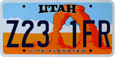 UT license plate Z231FR