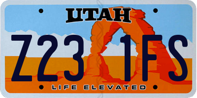 UT license plate Z231FS