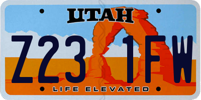 UT license plate Z231FW