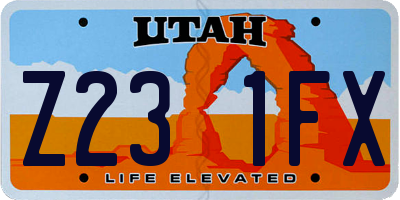 UT license plate Z231FX