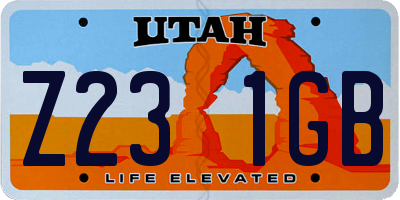 UT license plate Z231GB