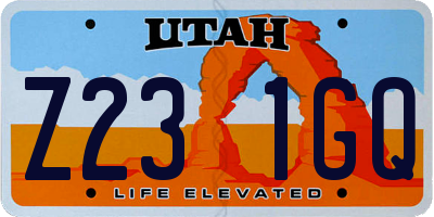 UT license plate Z231GQ