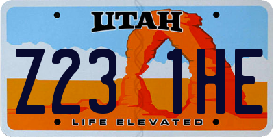 UT license plate Z231HE