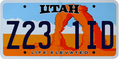 UT license plate Z231ID