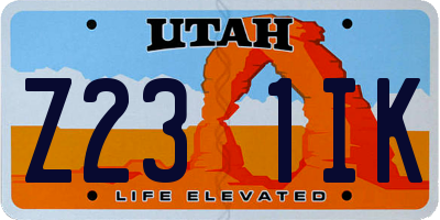 UT license plate Z231IK