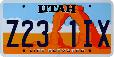 UT license plate Z231IX
