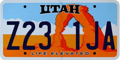 UT license plate Z231JA
