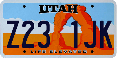 UT license plate Z231JK