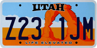 UT license plate Z231JM