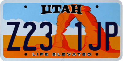 UT license plate Z231JP